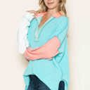 Large SAPPHIRE OVERSIZED POLO WAVE RIB TUNIC WITH CONTRAST