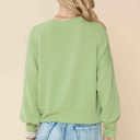 Large PISTACHIO CROP LONG SLEEVE WAVE RIB TOP