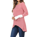 Medium RED HI-LOW STRIPE TUNIC WITH THUMB HOLE