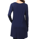 Small NAVY Solid Hi-Low Tunic with Thumb Hole