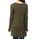 Large OLIVE Solid Hi-Low Tunic with Thumb Hole