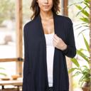 Small NAVY/FUCHSIA/PINK Long Sleeve Cardigan for Women Open Front Dressy (Multi Colors Office Cardigan)