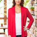 Large PLUM/RED/YELLOW Long Sleeve Cardigan for Women Open Front Dressy (Multi Colors Office Cardigan)