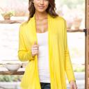 Large PLUM/RED/YELLOW Long Sleeve Cardigan for Women Open Front Dressy (Multi Colors Office Cardigan)