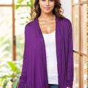 Small PURPLE/TEAL/R.BLUE Long Sleeve Cardigan for Women Open Front Dressy (Multi Colors Office Cardigan)