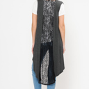 Small CHARCOAL HI-LOW BACK LACE DETAIL VEST