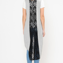XL GREY HI-LOW BACK LACE DETAIL VEST
