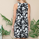 Small BLACK CASUAL CREW NECK SLEEVELESS DRESS WITH POCKETS