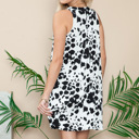 XL WHITE CASUAL CREW NECK SLEEVELESS DRESS WITH POCKETS