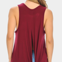 Large BURGUNDY TANK TOP WITH BACK KNOT