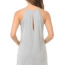 Large HEATHER GREY TANK TUNIC WITH KEYHOLE BACK