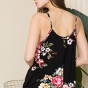 XL BLACK FLORAL CRISS CROSS TANK TOP