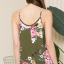 Large OLIVE FLORAL CRISS CROSS TANK TOP