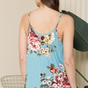 Large TURQUOISE FLORAL CRISS CROSS TANK TOP