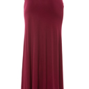 Large BURGUNDY SOLID MAXI SKIRT