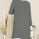 XL BLACK Lightweight Stripe Midi Open Cardigan