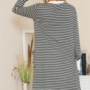 XL CHARCOAL Lightweight Stripe Midi Open Cardigan