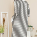 Medium DUSTY OLIVE Lightweight Stripe Midi Open Cardigan