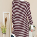XL WINE Lightweight Stripe Midi Open Cardigan
