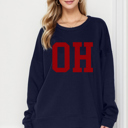 L-XL NAVY CUSTOM SOLID FLEECE OVERSIZED SWEATSHIRT