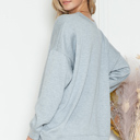 S-M HEATHER GREY CUSTOM SOLID FLEECE OVERSIZED SWEATSHIRT
