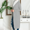 XL WHITE STRIPE OPEN MAXI CARDIGAN