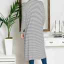 XL WHITE STRIPE OPEN MAXI CARDIGAN