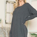 Medium CHARCOAL THERMAL LONG SLEEVE TUNIC TOP