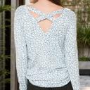 Small BLUE ANIMAL PRINT BACK CRISSCROSS TUNIC TOP