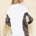 Small WHITE SOLID TUNIC TOP WITH ANIMAL SIDE CONTRAST