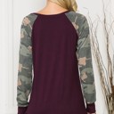 XL PLUM SOLID TUNIC TOP WITH ARMY SLEEVES