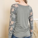Small SAGE SOLID TUNIC TOP WITH ARMY SLEEVES