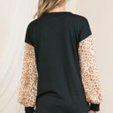 Small BLACK SOLID TUNIC TOP WITH ANIMAL SLEEVES