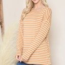XL MUSTARD STRIPE LONG SLEEVE TUNIC TOP