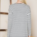 Small WHITE STRIPE LONG SLEEVE TUNIC TOP