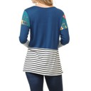 Small BLUE Floral Solid Stripe Color Block Tunic