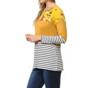 Small MUSTARD Floral Solid Stripe Color Block Tunic