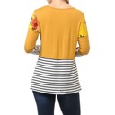 Medium MUSTARD Floral Solid Stripe Color Block Tunic