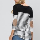 Medium BLACK 3/4 SLEEVE COLOR BLOCK TOP WITH ELBOW PATCH