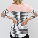 XL PINK 3/4 SLEEVE COLOR BLOCK TOP WITH ELBOW PATCH