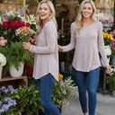 XL ROSE KNIT LONG SLEEVE TUNIC TOP