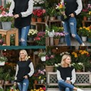 XL BLACK TUNIC TOP WITH STRIPE CONTRAST SLEEVES