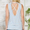 Small BLUE TANK TOP WITH OPEN CROSS BACK DETAIL