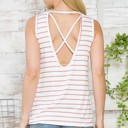 XL CORAL TANK TOP WITH OPEN CROSS BACK DETAIL