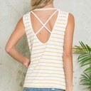 Large YELLOW TANK TOP WITH OPEN CROSS BACK DETAIL