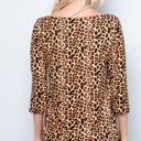 Medium ANIMAL ANIMAL PRINT BOAT NECK 3/4 SLEEVE TOP