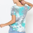 Medium MINT TIE DYE NECK CRISS CROSS SHORT SLEEVE TOP