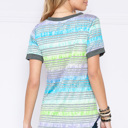 Medium BLUE BASIC COLORED STRIPES T-SHIRT