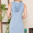 Medium LIGHT BLUE HOODIE SLEEVELESS DRESS