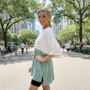 L-XL MINT WAVE RIB TUNIC WITH DITSY PRINT CONTRAST